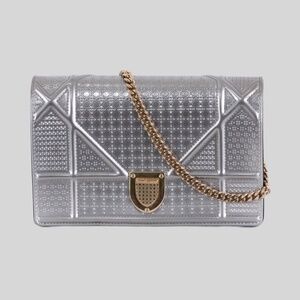 SOLD Christian Dior Metallic Patent Micro Cannage Diorama Wallet on Chain